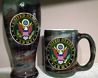 US Army Tumbler, Mug & Beer Glass Set