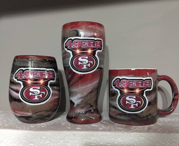 49ers Tumbler, Mug & Glass Set: Stainless Steel, Stoneware