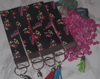 Powerpuff Girls Faux leather wristlet keychain