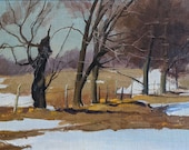 Harry Leith-Ross Oil on Board Spring Thaw, c. 1940s, Signed