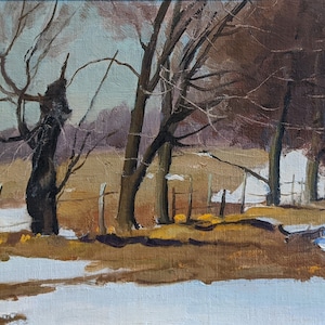 Harry Leith-Ross Oil on Board Spring Thaw, c. 1940s, Signed