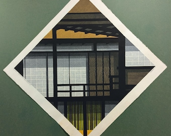 Grabado en madera de Clifton Karhu "Katsura Sunlight", 1981, firmado