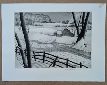 Samuel Margolies Etching "Silent Symphony" 1946, Signed