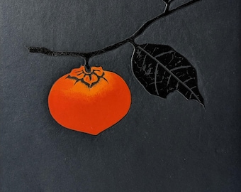 Haku Maki Woodblock "71-32 (Persimmon) 1971, Signed