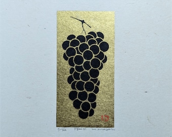 Haku Maki-houtblok '75-51' [druiven], 1975, gesigneerd