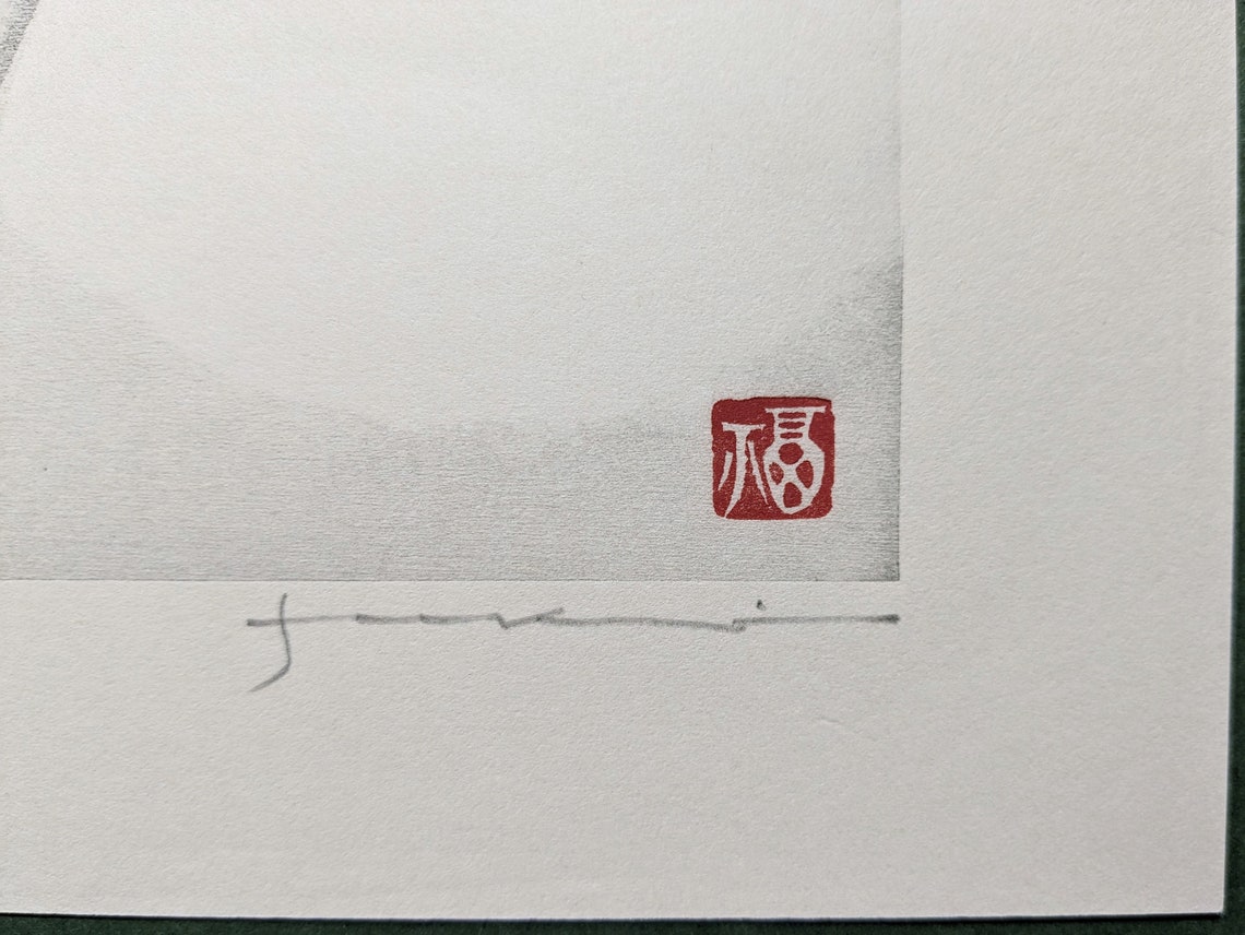 Masao Fukui Woodblock valley 1985, Signed Etsy