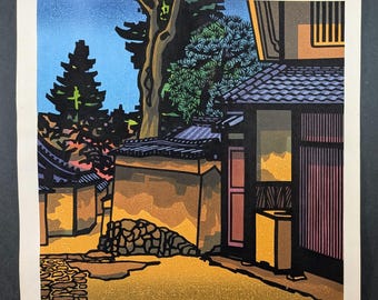 Clifton Karhu Woodblock "Country Lane" 1989, Signed