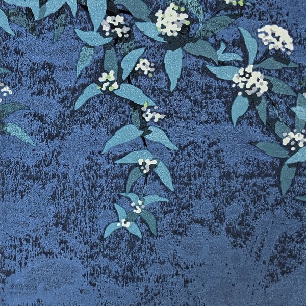 Masahiko Honjo (japonés) Xilografía "Bolas de luz de luna" c. 2000, firmado