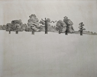 Kenneth Armitage Etching "Richmond Oaks (Distant)" 1977, Signed
