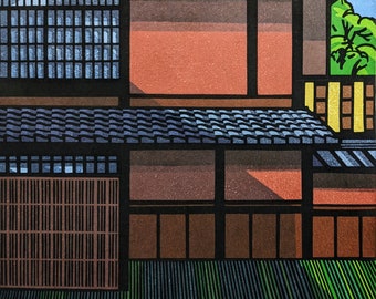 Clifton Karhu Woodblock &quot;Khiriki Afternoon&quot; 1985, Signed