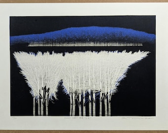 Yoshikazu Tanaka Woodblock "Moon Light (Joya SB)" c. 1990s, Signed