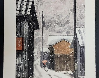 Sarah Brayer, aguatinta "Winter Down", 1988, firmada.