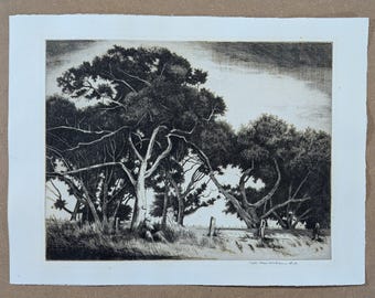 Keith Shaw Williams Etching "Shade Tree" 1941, Signed