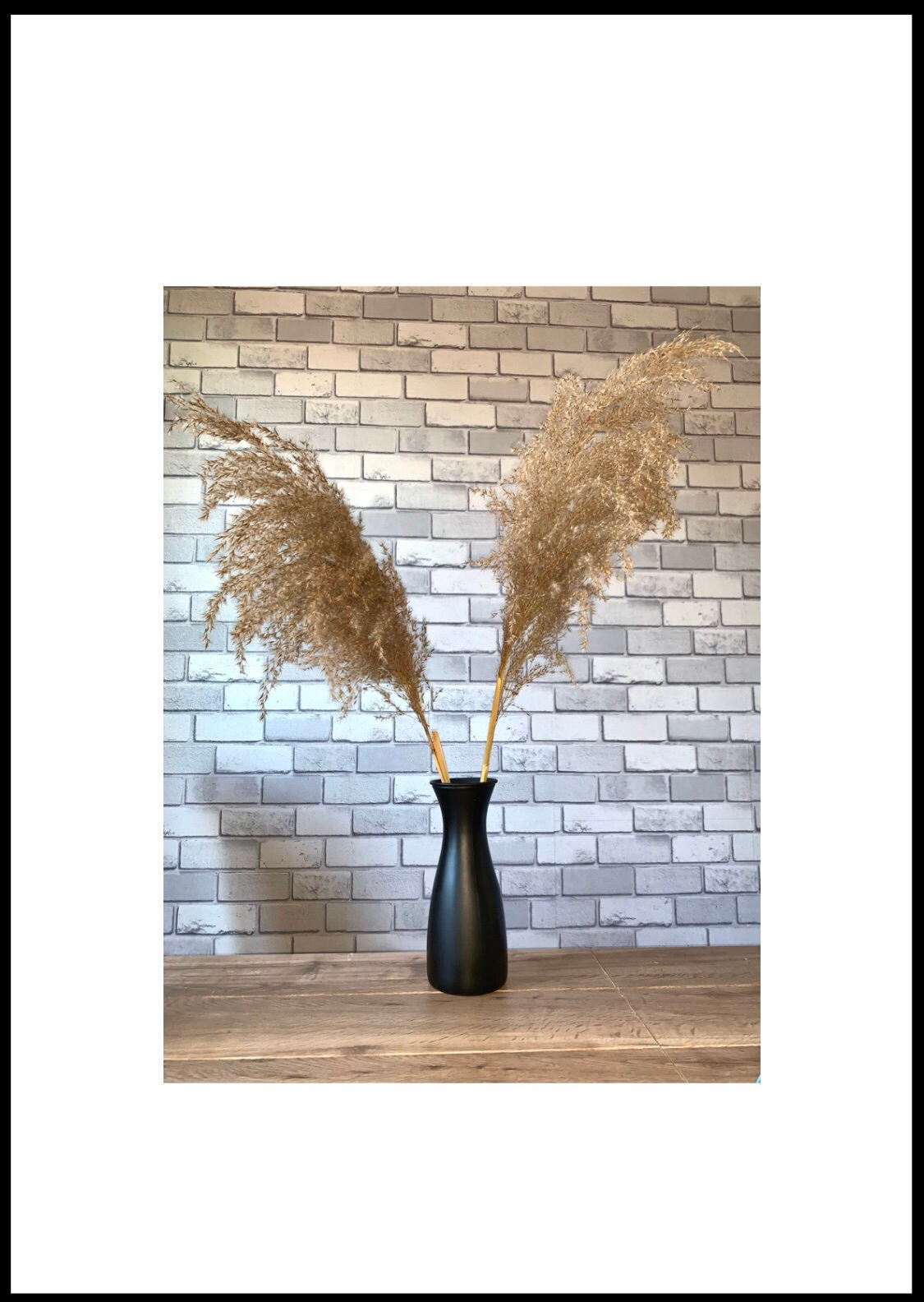 Tall Matt Black Vase, Abstract Line Face Vase