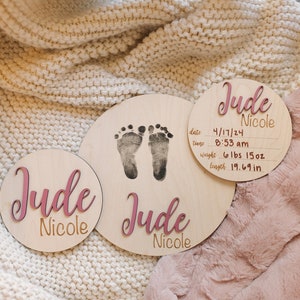 Newborn Name Sign Baby Name Sign for Hospital Birth Announcement Sign Baby Announcement Sign Footprint Sign Footprint ready newborn stats