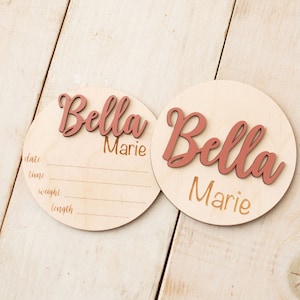 Baby Announcement Sign with Birth Stats Footprint Sign for Newborn Baby Name Reveal Birth Announcement Custom Baby Name Sign for Hospital