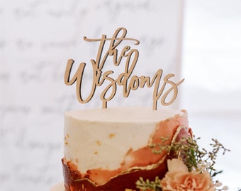 Rustic Wedding Cake Topper Personalized Wedding Cake Topper Mr & Mrs Cake Topper for Wedding Custom Script Cake Toppers for Wedding Bridal