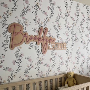 3D Nursery Name Sign customs stacked baby name sign large wood name sign above crib cut out baby girl name sign outline sign baby shower