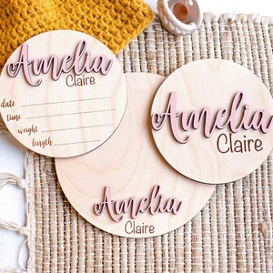 wooden birth announcement sign