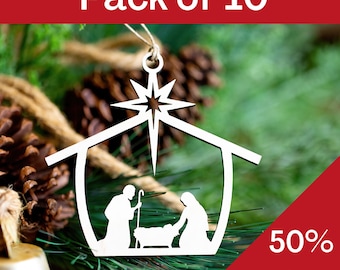 10 pack Nativity Ornaments