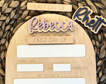 First Day of School Sign Back to School Photo Prop Custom Interchangeable Board Reusable Whiteboard 1st Day of Kindergarten Pre-K Photo Last
