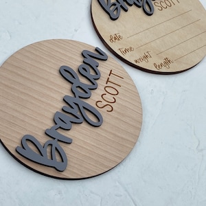 Wooden Birth Announcement Sign Baby Announcement Sign Hospital Footprint Sign Footprint ready baby name sign newborn birth stats gift