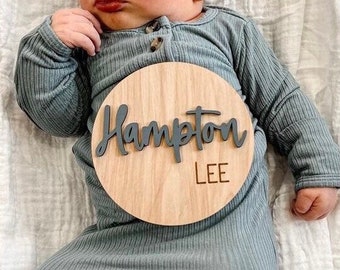 Baby Birth Announcement Sign Baby Name Sign for Hospital Wooden Birth Stat Sign Custom 3D Newborn Baby Photo Prop Newborn Photo Keepsake