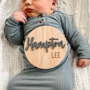 Baby Birth Announcement Sign Baby Name Sign for Hospital Wooden Birth Stat Sign Custom 3D Newborn Baby Photo Prop Newborn Photo Keepsake