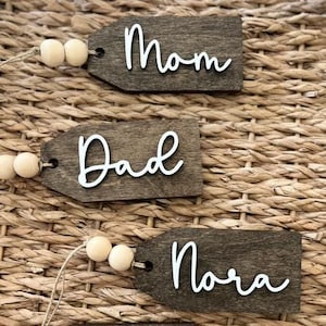 Personalized Wood Christmas Stocking Tags: Custom Family Keepsake