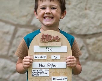 First Day of School Sign Back to School Photo Prop Custom Interchangeable Board Reusable Whiteboard 1st Day of Kindergarten Pre-K Photo Last