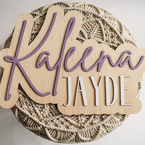 3D Nursery Name Sign customs stacked baby name sign large wood name sign above crib cut out baby girl name sign outline sign baby shower