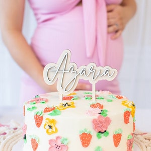 Baby Name Cake Topper Custom Baby Shower Topper Personalized Name Cake Topper Birthday Party Decor Baptism Cake Topper Baby Shower