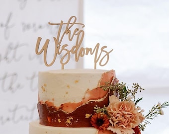 Cake Toppers for Wedding Personalized Wedding Cake Topper Mr & Mrs Rustic Cake Topper Couple Script Last Name Cake Topper Custom Wedding