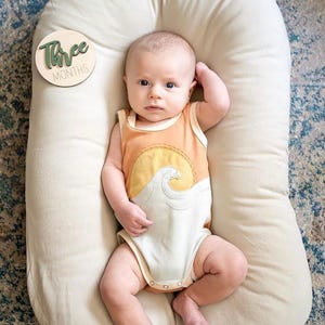 Wooden Monthly Milestone Baby Disc Baby Milestone Cards Monthly Milestone Markers for Baby Photos Prop image 5