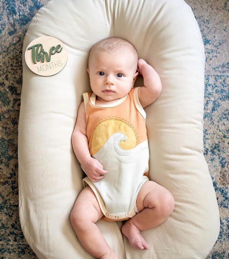 Wooden Monthly Milestone Baby Disc Baby Milestone Cards Monthly Milestone Markers for Baby Photos Prop image 5