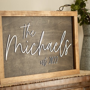 Last Name Sign Wooden Name Sign Family Name Sign Custom Names Sign Established Wedding Date Sign Mr & Mrs Sign Rustic Wedding Name Sign