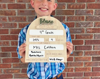 First Day of School Sign Back to School Photo Prop Custom Interchangeable Board Reusable Whiteboard 1st Day of Kindergarten Pre-K Photo Last
