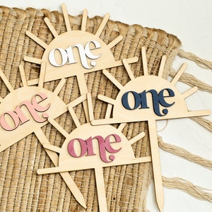 Sun Boho Cake Topper Sun ONE Smash Cake Beach Themed First Birthday Party Personalized Birthday Cake Topper One Cake Topper Toddler Birthday