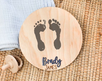 Footprint Ready Baby Announcement Sign Hospital Footprint Sign baby name sign birth announcement, personalized 3d baby name sign gift