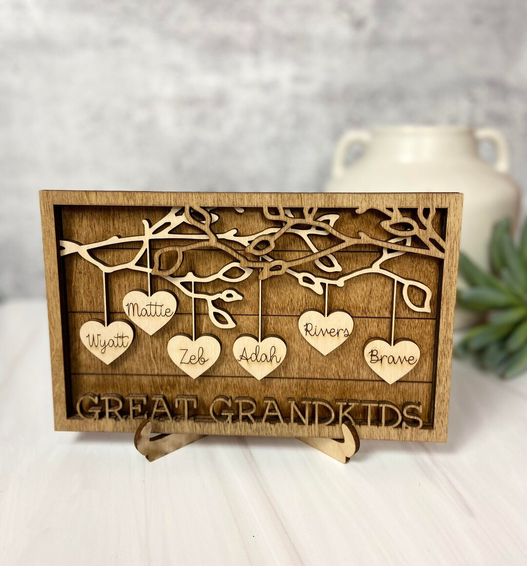 Custom Family Tree Wood Frame, Personalized Mothers Gift, Mothers Day ...