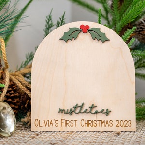 Mistletoes Baby Footprint Mistletoe Craft Baby&#39;s First Christmas Craft My First Christmas Activity Baby Footprint Decor Personalized Baby
