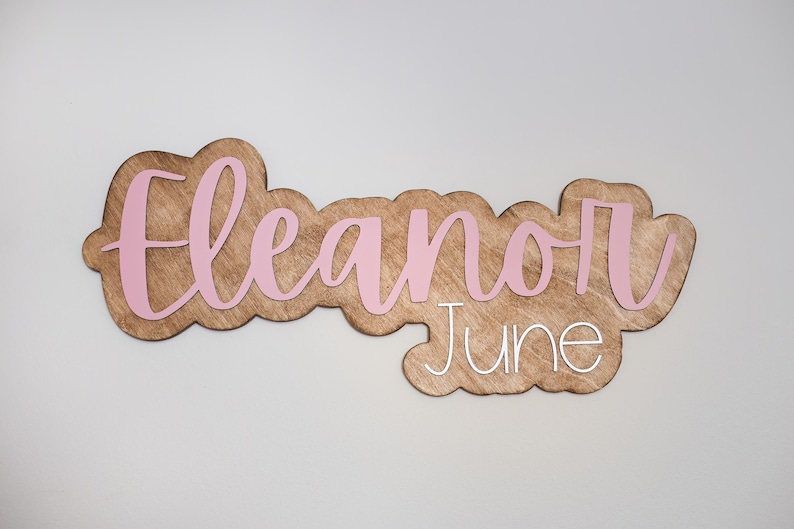 Personalized wooden nursery name sign