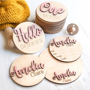 Birth Announcement Sign for Hospital Newborn Photo Prop Wooden Name Sign Baby Name Announcement Milestone Baby Shower Gift for New Mom