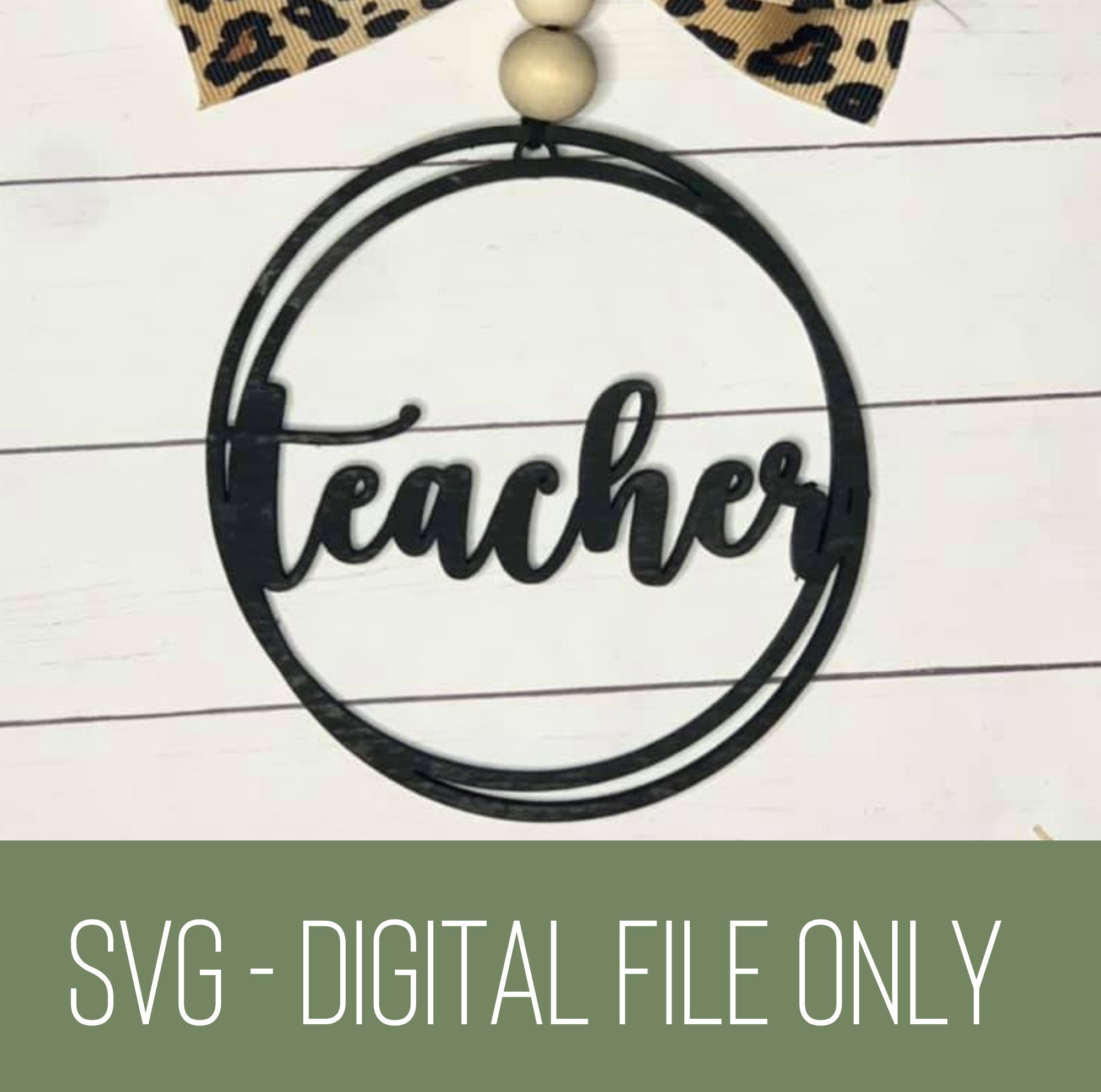 Download Teacher Car Charm Car Charm Keychain Laser Cut File SVG | Etsy