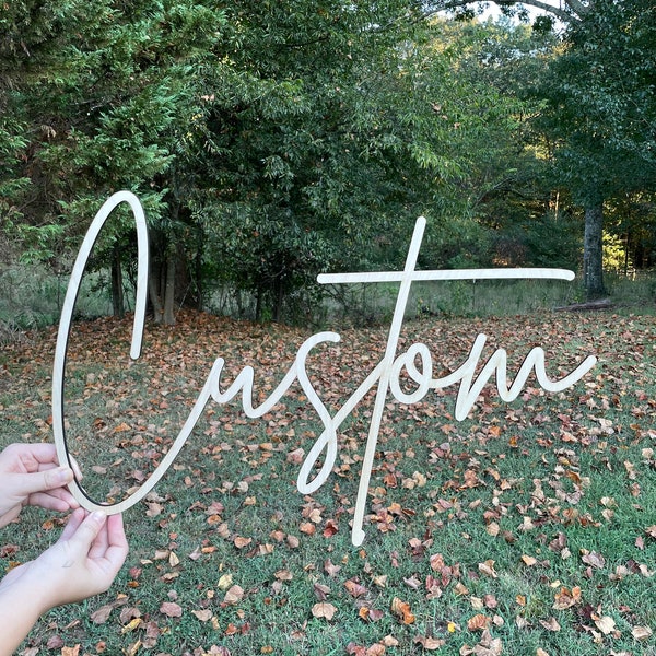 Custom Wood Word Personalized Wood Wall Letters Wooden Name Signs Wooden Letters Personalized Wood Design Unfinished Wedding Backdrop