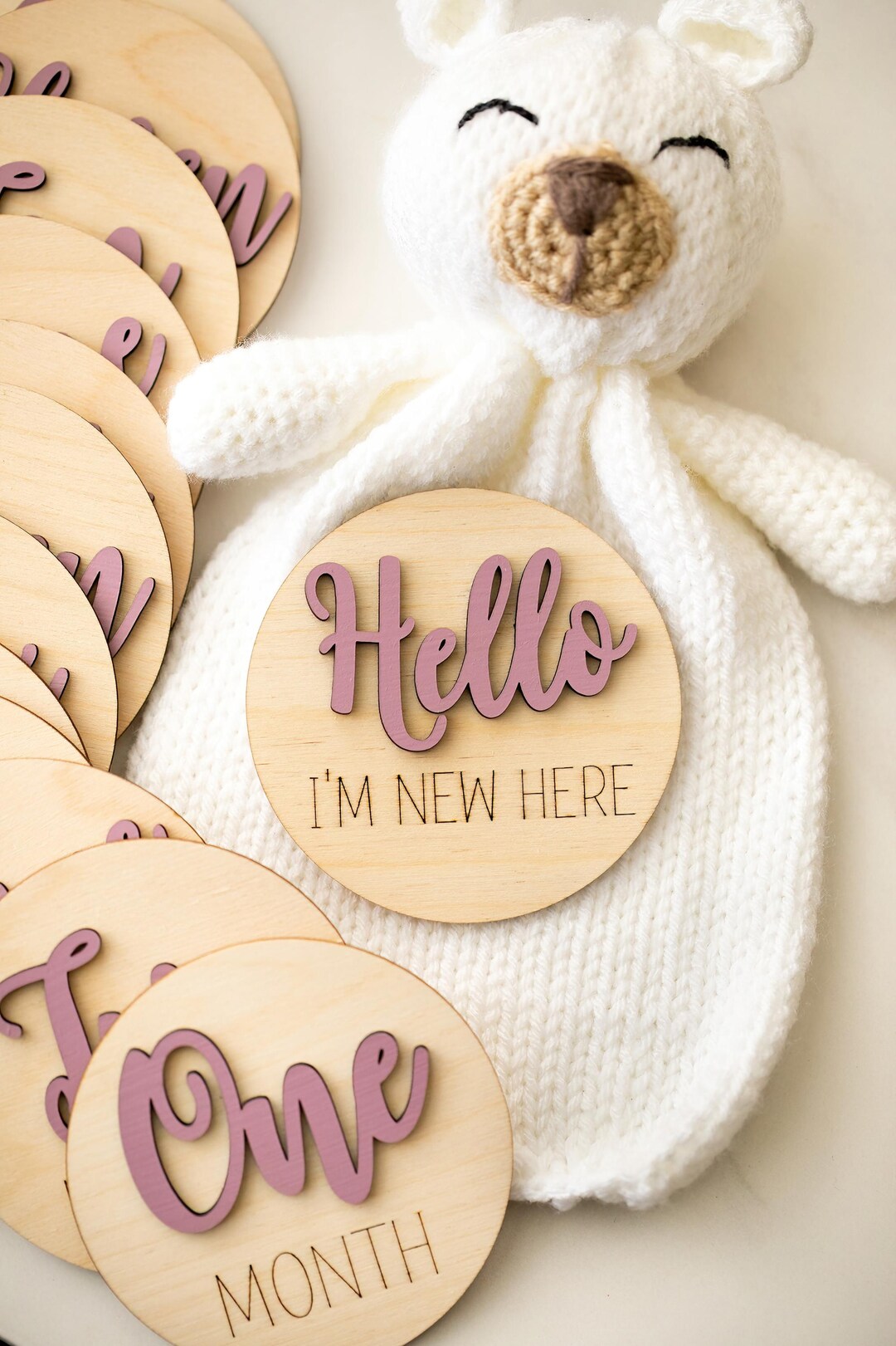 Wooden Baby Milestone Cards: Newborn Photo Prop, Baby Girl Gift - Etsy