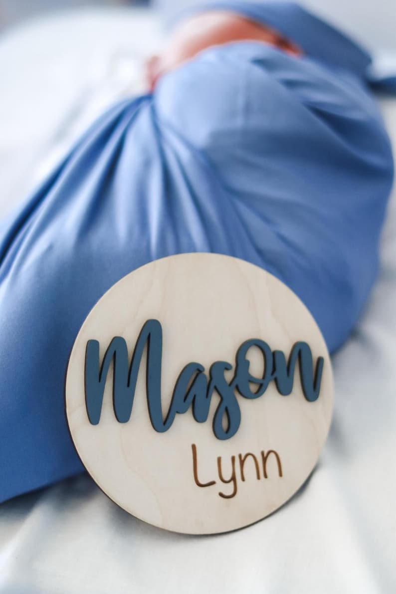 Wooden Birth Announcement Sign Baby Announcement Sign Hospital Footprint Sign Footprint ready baby name sign newborn birth stats gift image 13