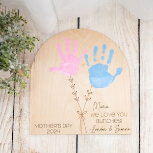 DIY Handprint Sign Mother&#39;s Day Sign Mother&#39;s Day Gift Handprint Sign Gift for Mom Gift for Grandma Hands Down Best Ever