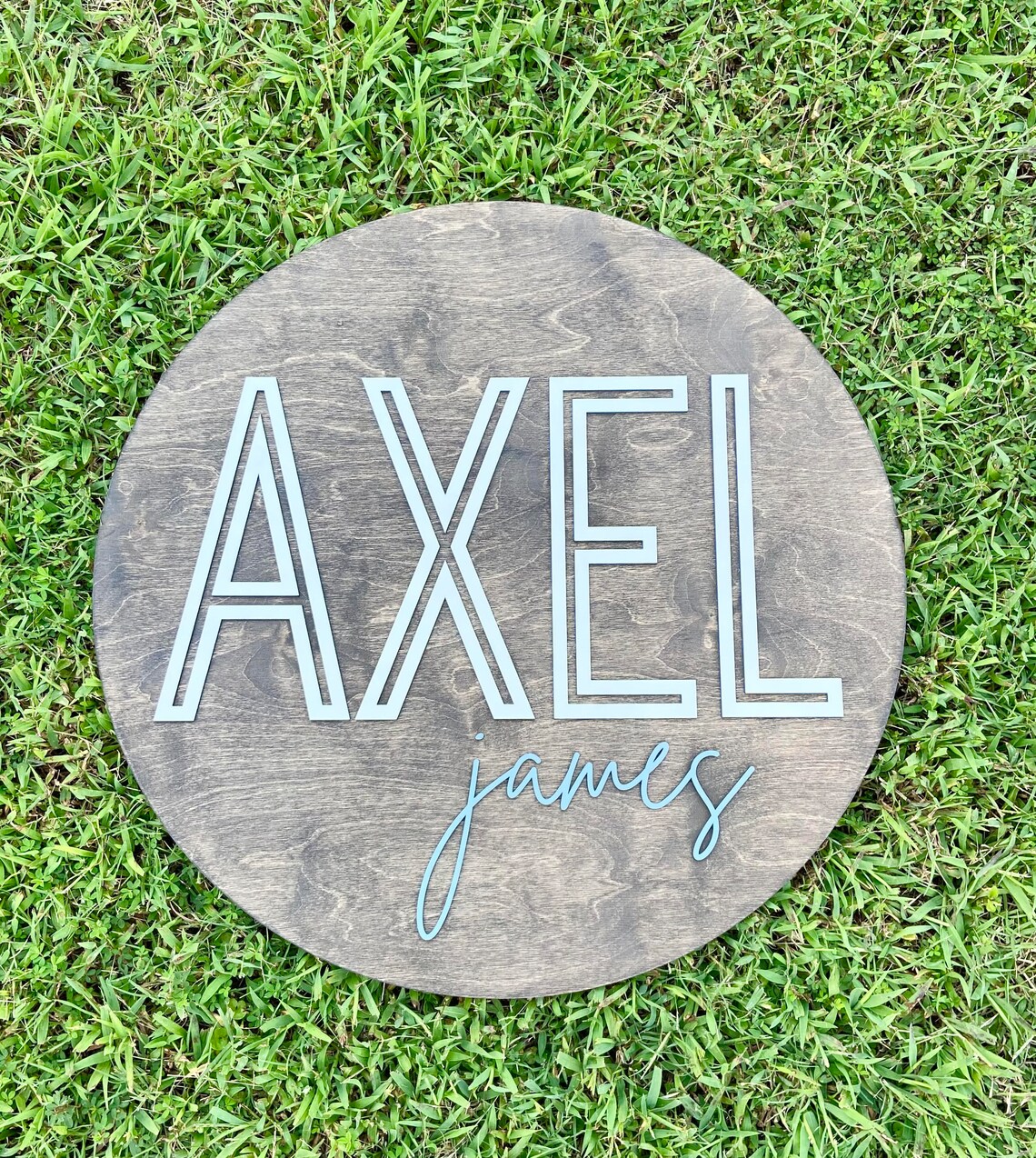 3D Wooden Name Sign Above Crib Name Sign Boy Round Name Etsy