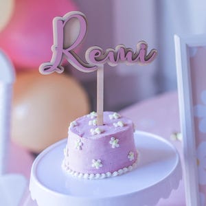 Custom Name Cake Topper Baby Shower Cake Topper Boho Happy Birthday First Birthday Party Decor Personalized Baby Name Cake Topper